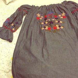 Off the shoulder long sleeve dress